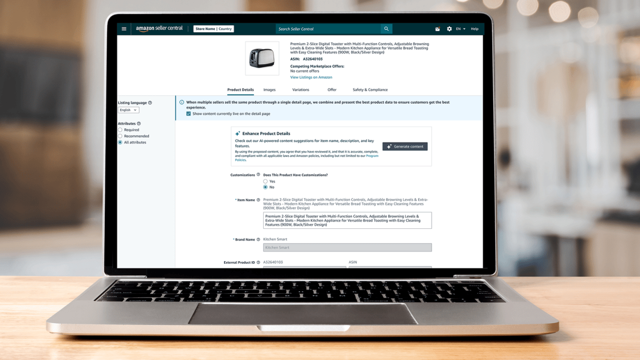 Amazon generative AI seller listing tool