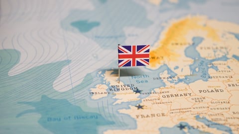 UK flag on map