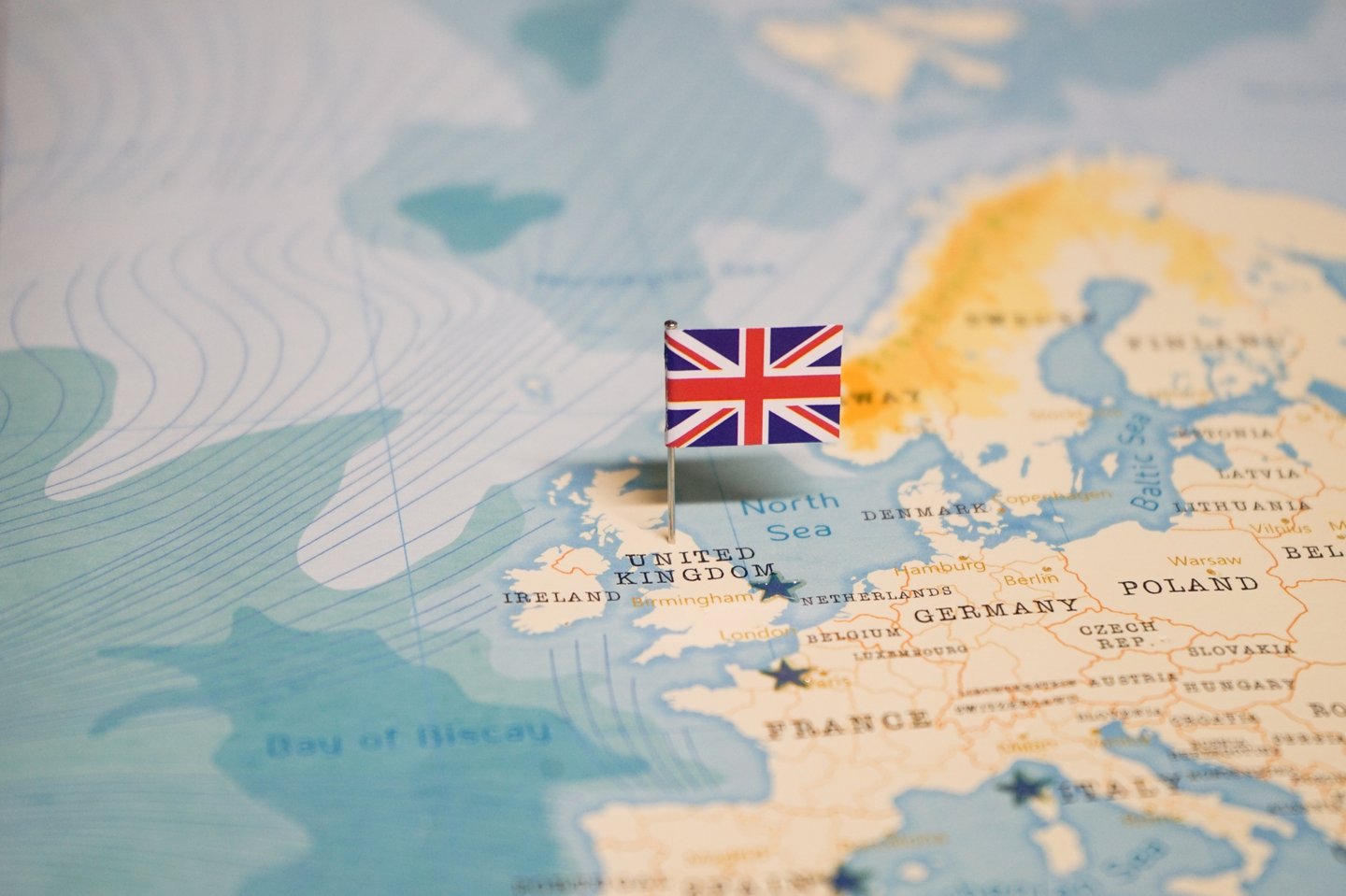 UK flag on map